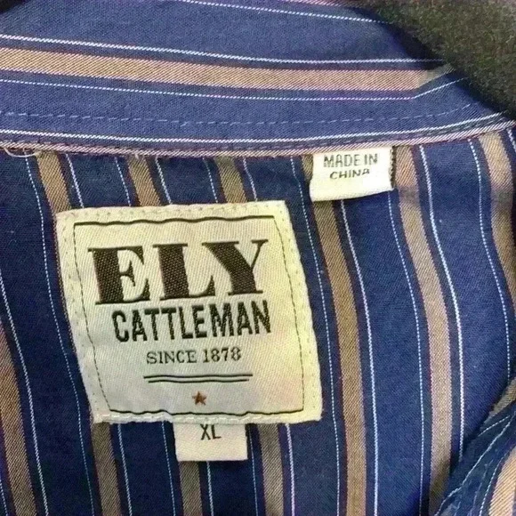 Vintage Pearl Snap Ely Cattleman sz XL western cowboy rodeo cowgirl 90s stripe - Picture 2 of 7